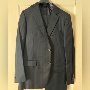 Never worn  Brooks Brothers suit black and blue pinstripe
